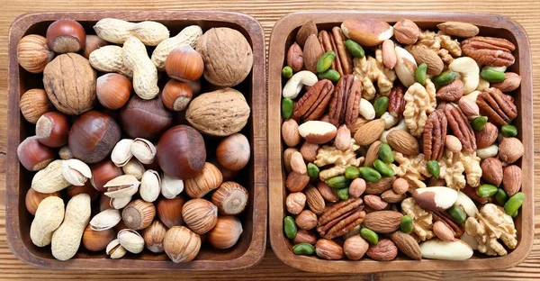 Natural Background Made Different Kinds Nuts — Stock Photo, Image
