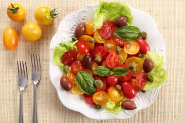 renkli domates salatası.