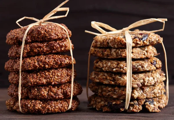 Havre och Amaranth cookies. — Stockfoto