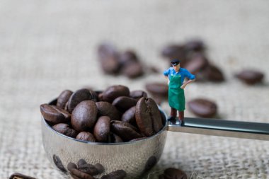 Kahve çekirdekleri iş uzmanı veya profesyonel kavram, minyatür 