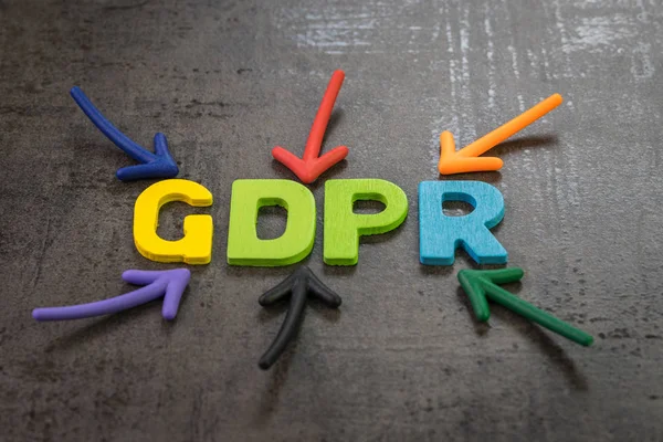 Gdpr, Genel Veri Koruma Yönetmeliği kavramı, renkli ok