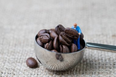 Kahve çekirdekleri iş uzmanı veya profesyonel kavram, minyatür 