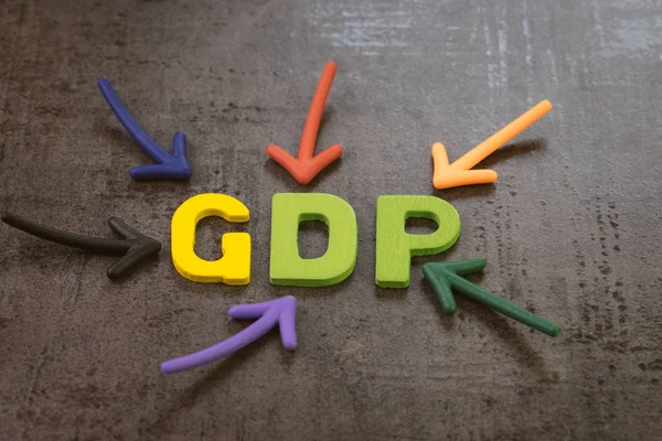 GDP、国内総生産概念、使用される主要指標 — ストック写真