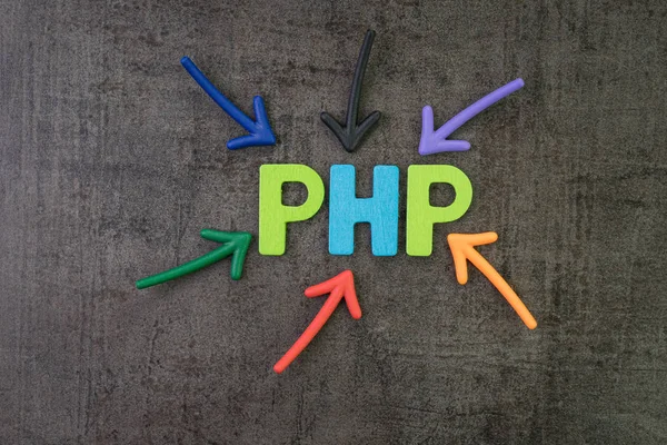 PHP linguagem de programação moderna para desenvolvimento de software ou appl — Fotografia de Stock