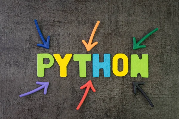 Python linguagem de programação moderna para o desenvolvimento de software ou um — Fotografia de Stock