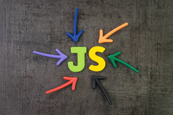 JS, Javascript linguagem de programação moderna para desenvolvimento de software — Fotografia de Stock