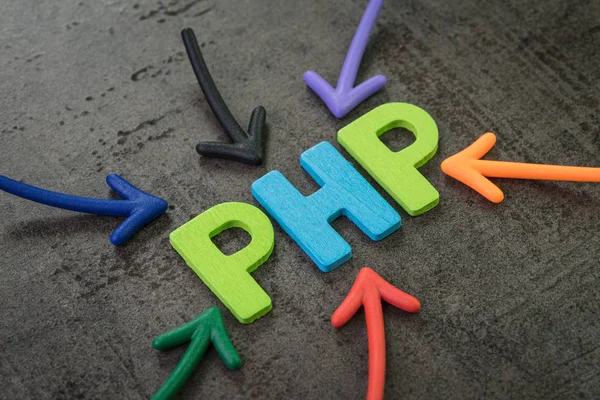 PHP linguagem de programação moderna para desenvolvimento de software ou appl — Fotografia de Stock