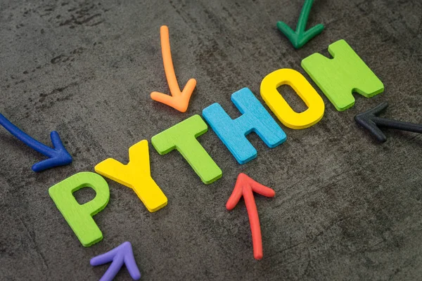 Python linguagem de programação moderna para o desenvolvimento de software ou um — Fotografia de Stock