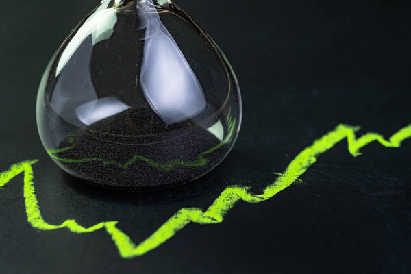 Time for invest or long term investment concept, hourglass or sa