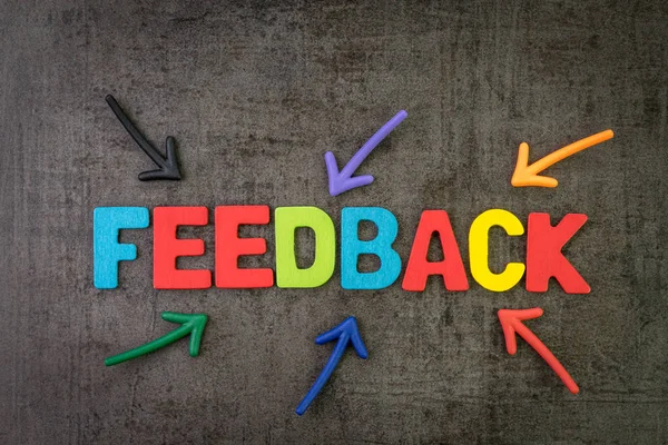 Klant feedback, Review of rating concept, Multi Color pijlen — Stockfoto