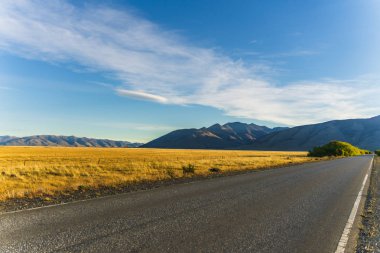 Güzel nat ile asfalt yolda yol perspektif görünümü