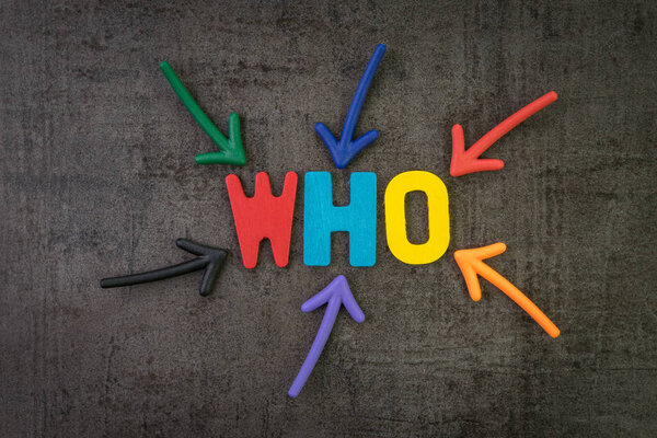 Who, business idea to ask for person or customer concept, multi 