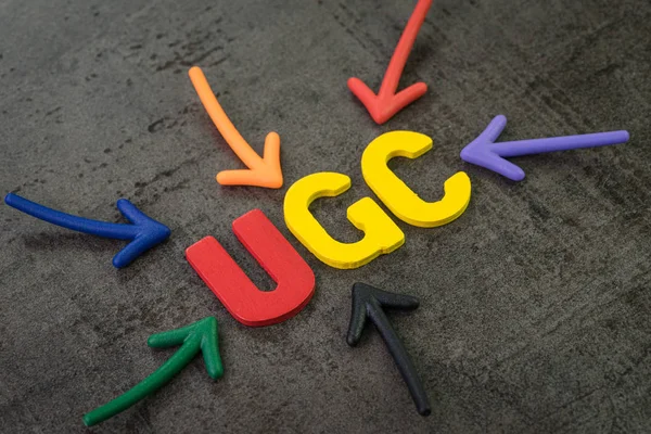 UGC, felhasználó által generált tartalom segítségével a márka kommunikáció online — Stock Fotó