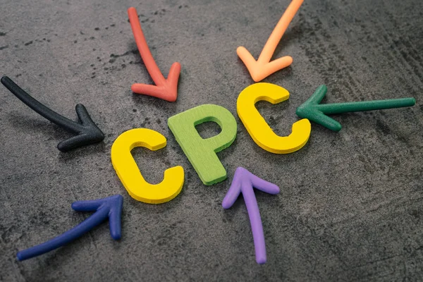 CPC, kattintásonkénti költség a fő KPI az online hirdetési ipar — Stock Fotó