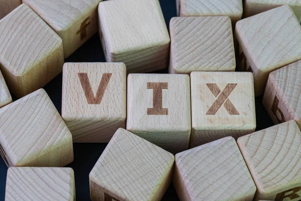 Volatilitás index, ismert a ticker szimbóluma VIX koncepció, kocka w — Stock Fotó