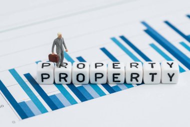 Emlak, gayrimenkul veya Reits fiyat analizi kavramı, minyatür