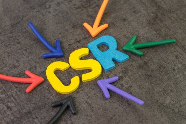 CSR, kurumsal sosyal sorumluluk kavramı, çok renkli oklar