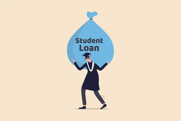 Studentenkredit Ersparnis Für Schule Universität Oder Hochschule Kostenkonzept Absolvent Student — Stockvektor