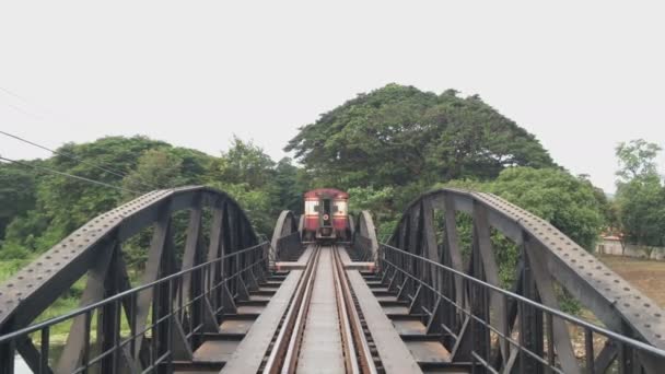 Most Rzece Kwai Rzeka Kwai Khachaturii Tajlandia — Wideo stockowe
