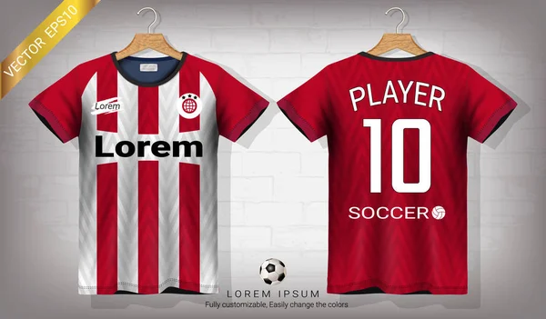 Camiseta Fútbol Camiseta Modelo Deportivo Diseño Gráfico Para Kit Fútbol — Vector de stock