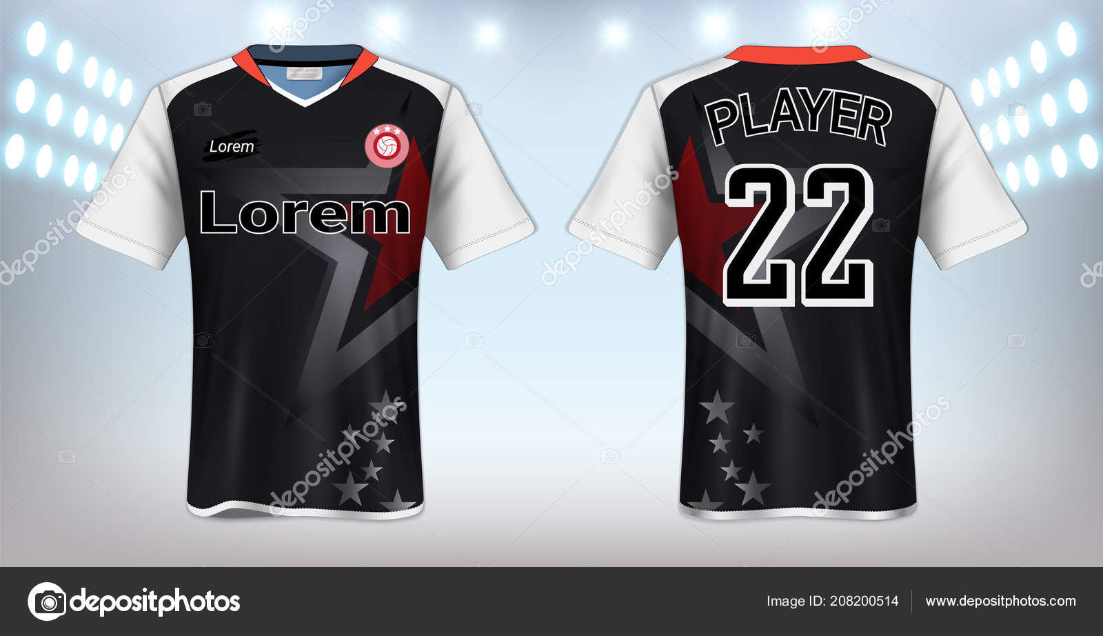 Soccer Jersey Template For Football Club Or Sportswear Uniforms Front And  Back Shots Available Ready For Customization Logo And Name Easily To Change  Colors And Lettering Styles In Your Team Stock Illustration 