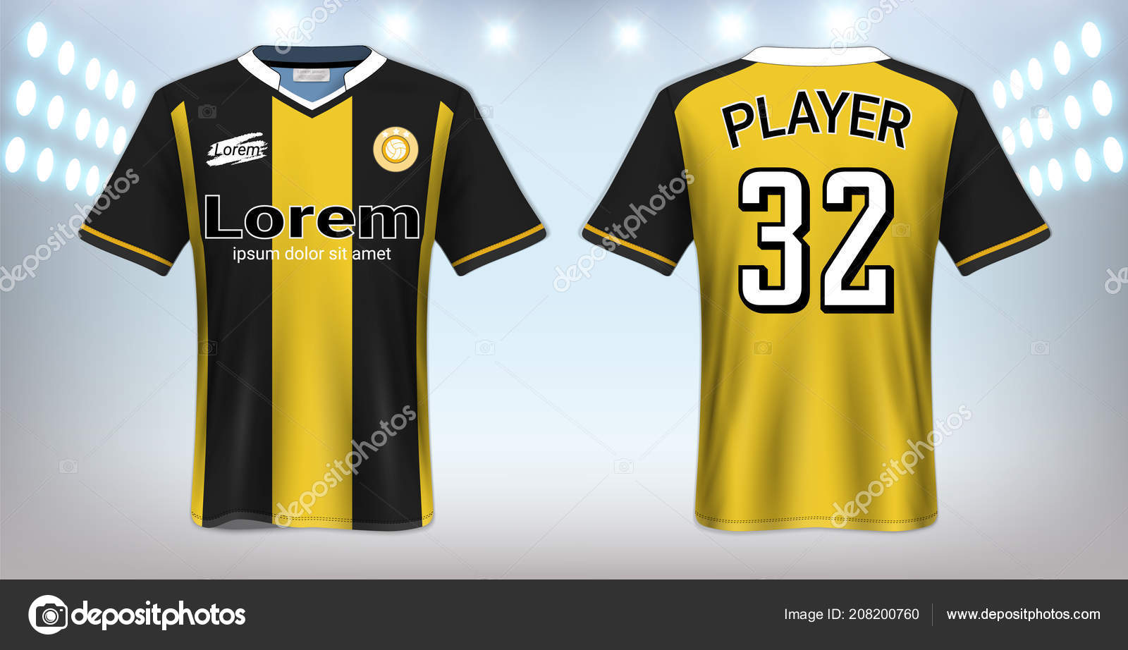 Download Soccer Jersey Sportswear Shirt Mockup Template Realistic Graphic Design Front Stock Vector Royalty Free Vector Image By C Aioonrak Gmail Com 208200760