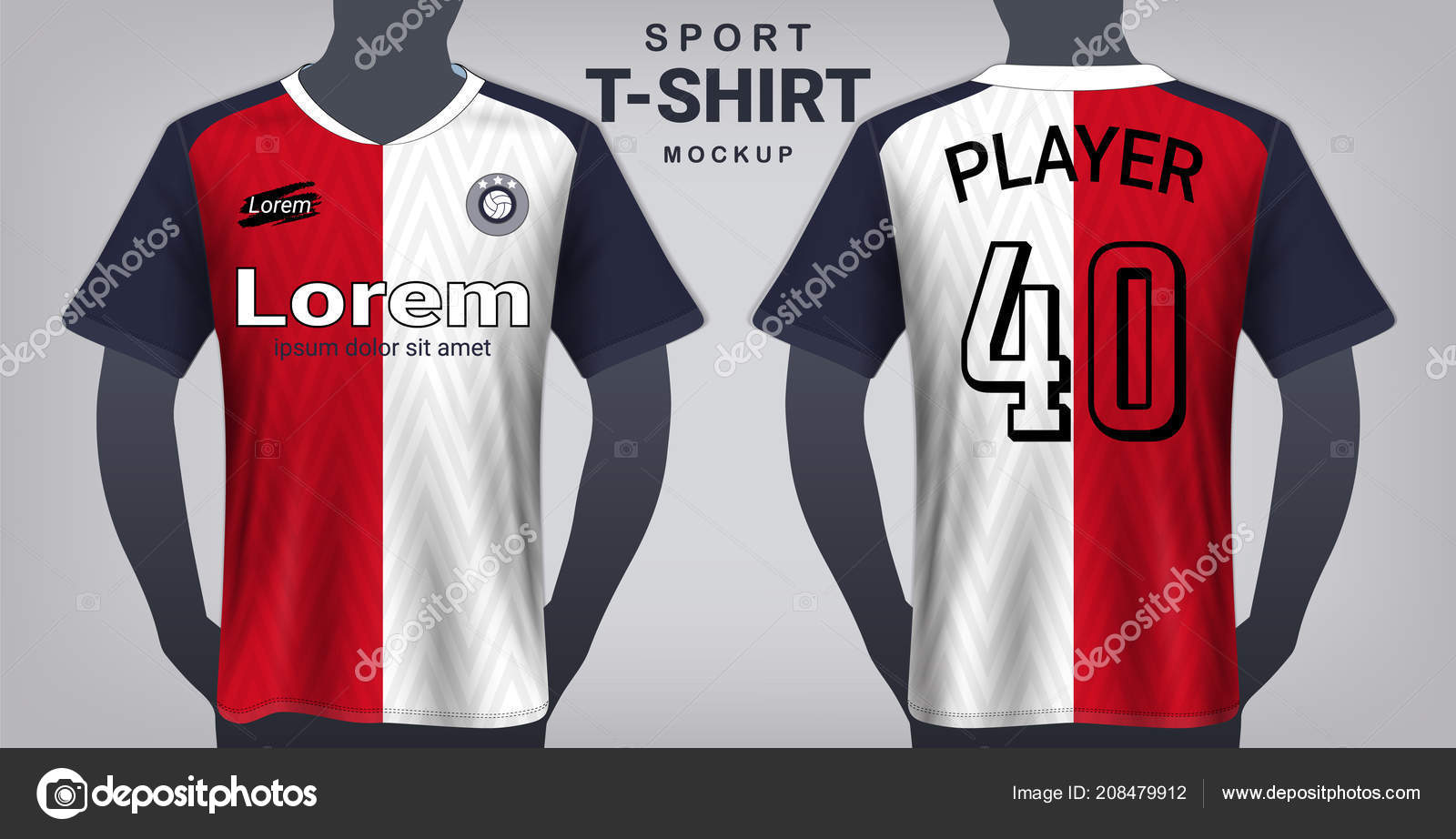 Download Soccer Jersey Sport Shirt Mockup Template Realistic Graphic Design Front Vector Image By C Aioonrak Gmail Com Vector Stock 208479912