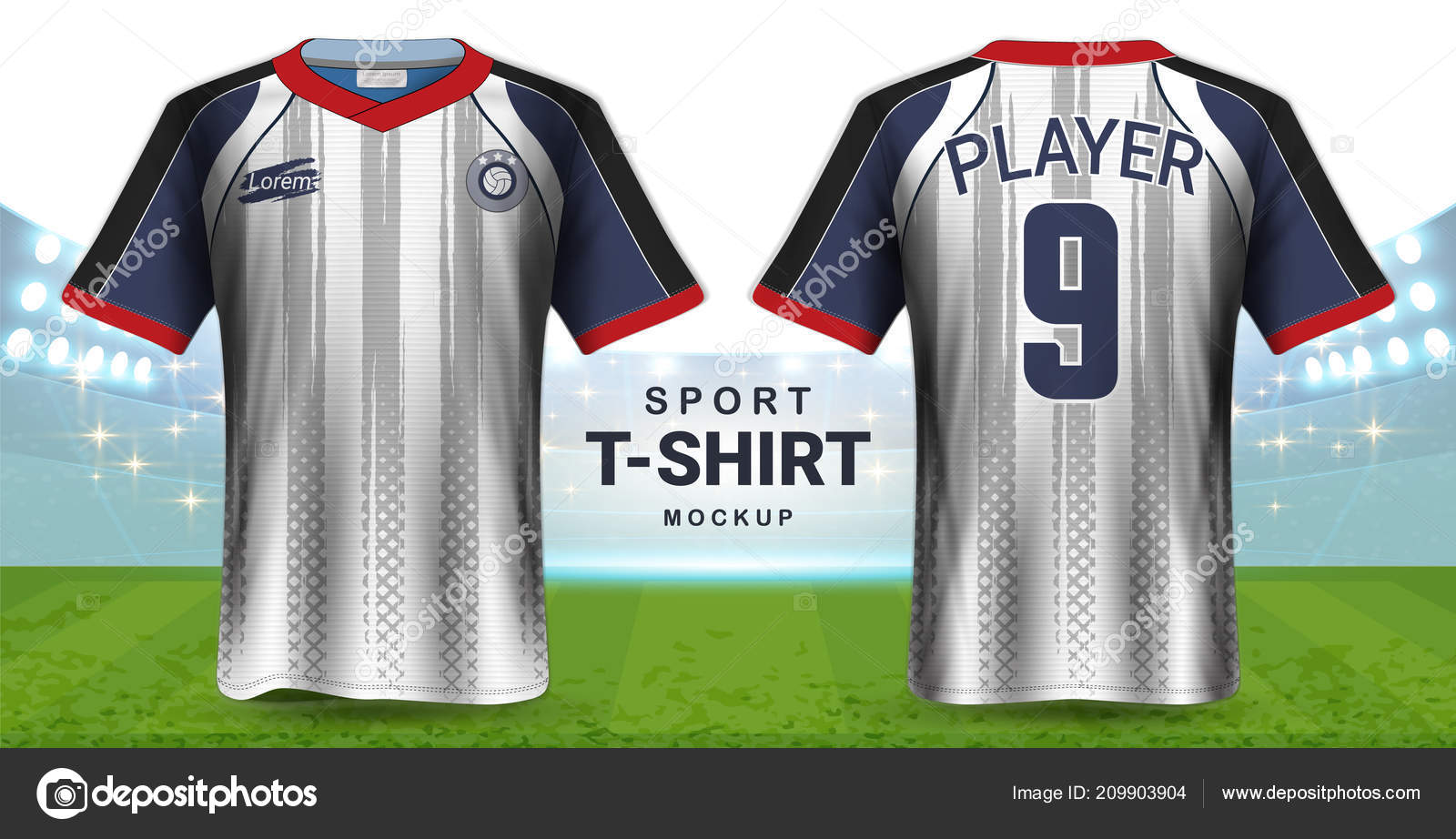 Soccer Jersey Sportswear Shirt Mockup Template Realistic Graphic