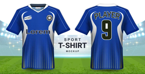 Soccer Jersey Odzież Sportowa Koszulka Makieta Szablon Realistyczne Grafiki Przednie — Wektor stockowy