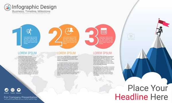 Üzleti Infographics Sablon Mérföldkő Idővonal Vagy Folyamat Folyamatábra Vállalati Értékek — Stock Vector