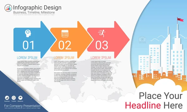 Plantilla Infografías Negocios Línea Tiempo Milestone Hoja Ruta Con Diagrama — Archivo Imágenes Vectoriales