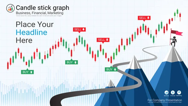 Forex Marché Boursier Concept Trading Investissement Modèle Chandelier Avec Haussier — Image vectorielle