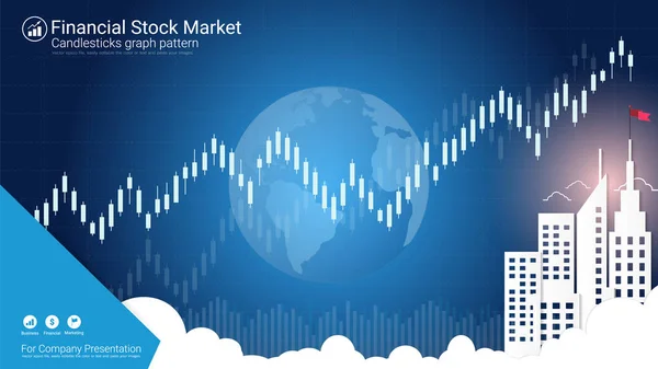 Forex Mercado Ações Conceito Negociação Investimento Padrão Candlestick Com Alta — Vetor de Stock
