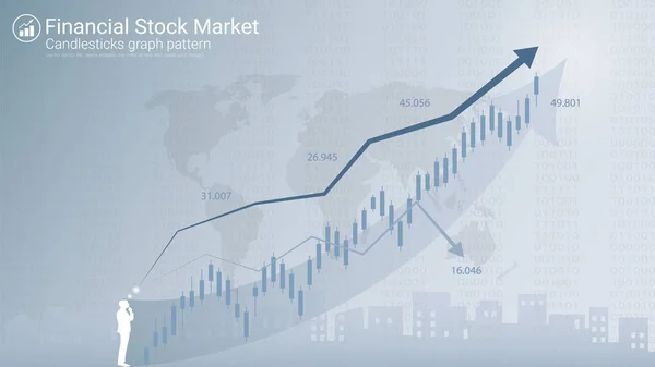 Forex Mercado Ações Conceito Negociação Investimento Padrão Candlestick Com Alta —  Vetores de Stock