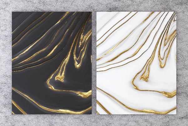 Rendering Von Natürlichem Marmor Mit Goldfolie Textur Für Hochzeit Und — Stockfoto