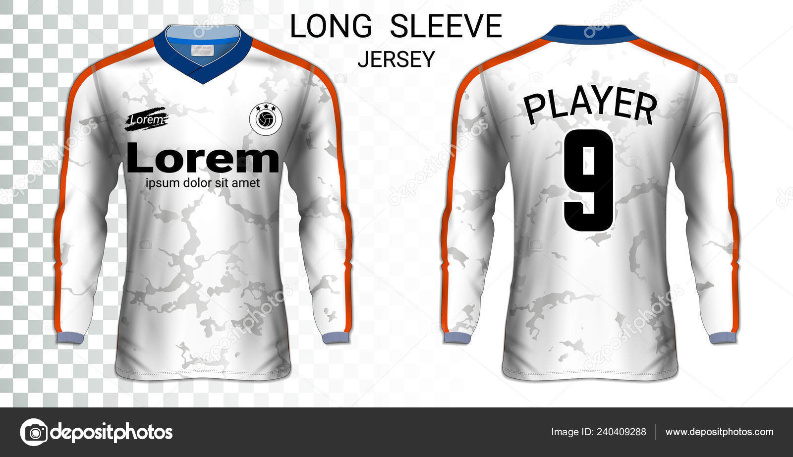 Download Long Sleeve Soccer Jerseys Shirt Sport Mockup Template Realistic Graphic Stock Vector Image By C Aioonrak Gmail Com 240409288