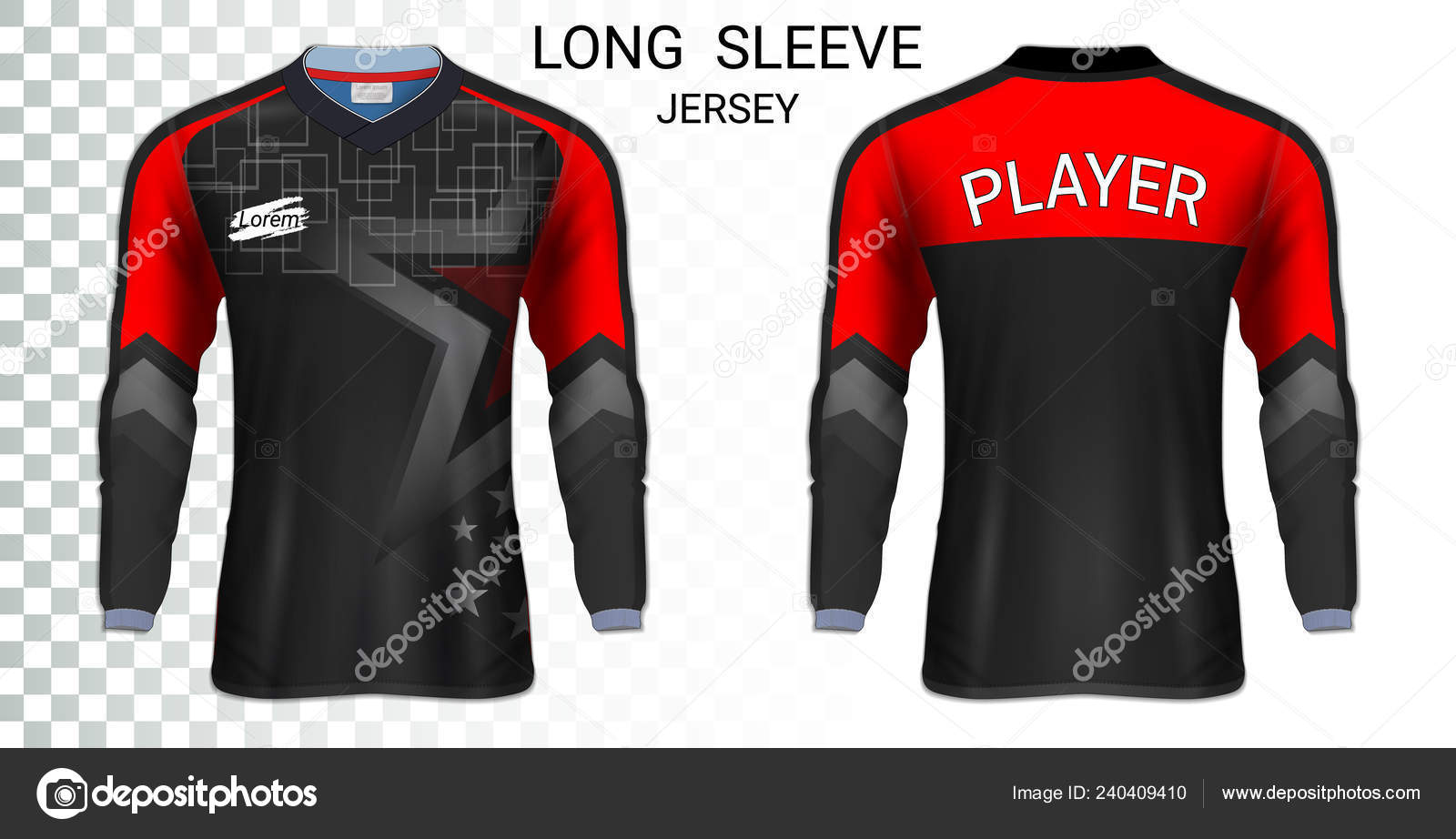 Download Long Sleeve Soccer Jerseys Shirt Sport Mockup Template Realistic Graphic Vector Image By C Aioonrak Gmail Com Vector Stock 240409410