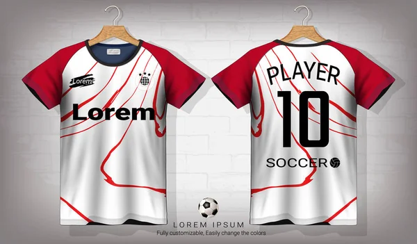 Voetbaltrui Shirt Sport Mockup Sjabloon Grafisch Ontwerp Voor Voetbal Kit — Stockvector