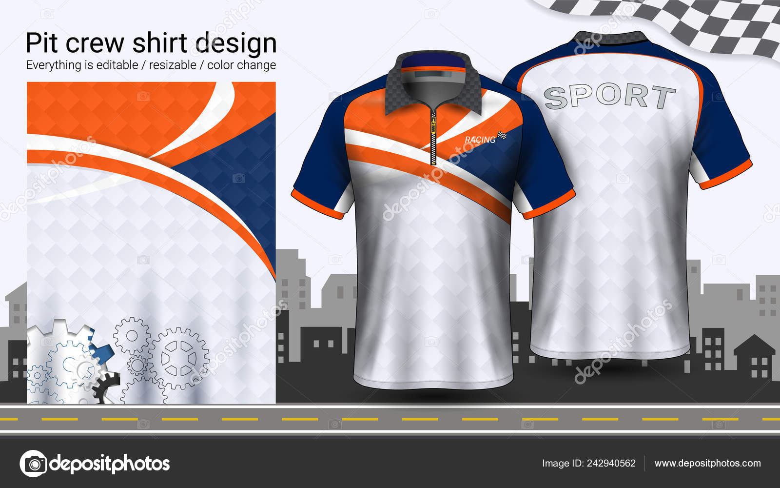 Download Polo Shirt Zipper Racing Uniforms Mockup Template Active Wear Sports Vector Image By C Aioonrak Gmail Com Vector Stock 242940562