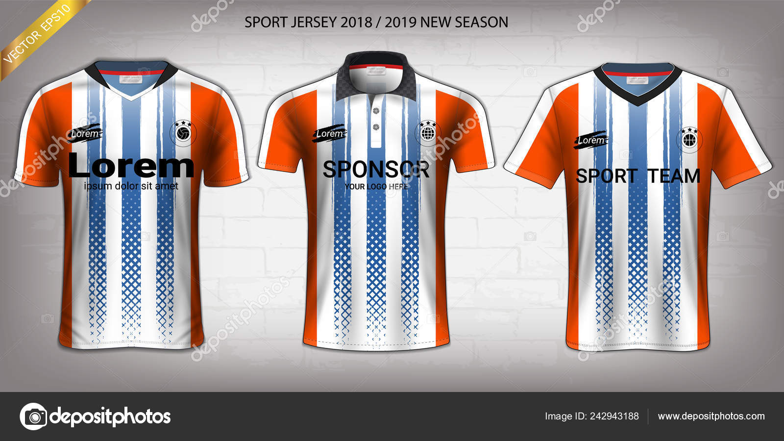Download Soccer Jersey Shirt Sport Mockup Template Graphic Design Activewear Uniforms Vector Image By C Aioonrak Gmail Com Vector Stock 242943188