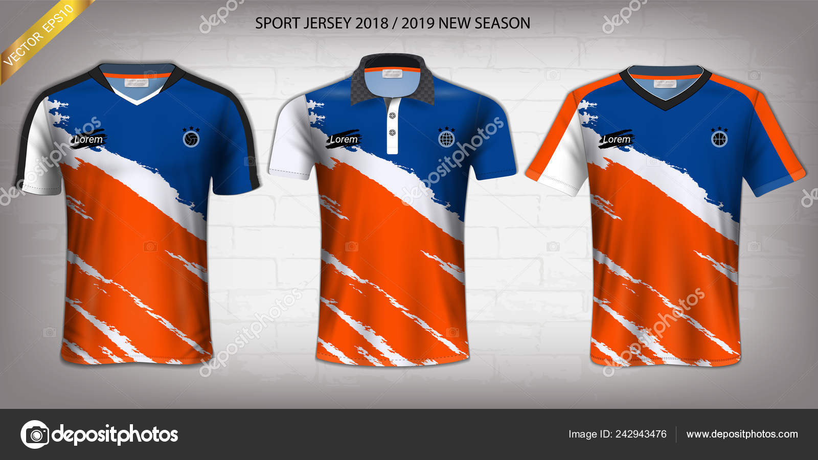 Download Soccer Jersey Shirt Sport Mockup Template Graphic Design Activewear Uniforms Vector Image By C Aioonrak Gmail Com Vector Stock 242943476