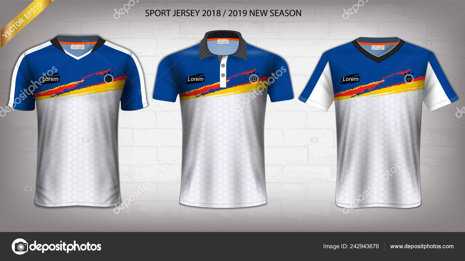 Download Soccer Jersey Shirt Sport Mockup Template Graphic Design Activewear Uniforms Vector Image By C Aioonrak Gmail Com Vector Stock 242943676