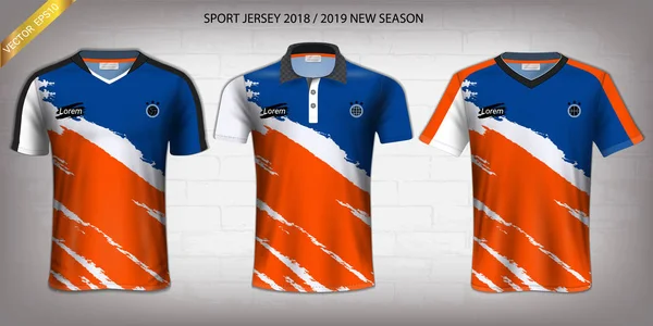Soccer Jersey Shirt Sport Makieta Szablon Projektowanie Graficzne Mundury Activewear — Wektor stockowy