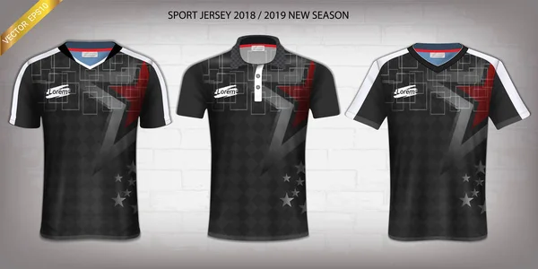Soccer Jersey Shirt Sport Makieta Szablon Projektowanie Graficzne Mundury Activewear — Wektor stockowy