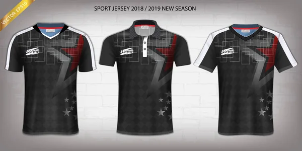 Fotbalový Dres Tričko Sportovní Maketa Šablony Grafický Design Sportovní Dresy — Stockový vektor