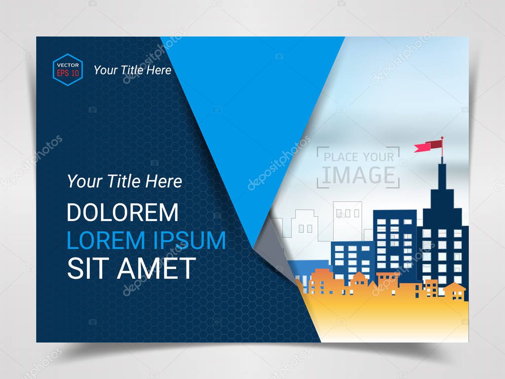 Print Advertising Ready Template, A4 Size Design for Company Marketing Presentation Layout and Covers Design with Space for Your Photo Background, Use for Brochure, Flyer, Magazine Cover & Poster.