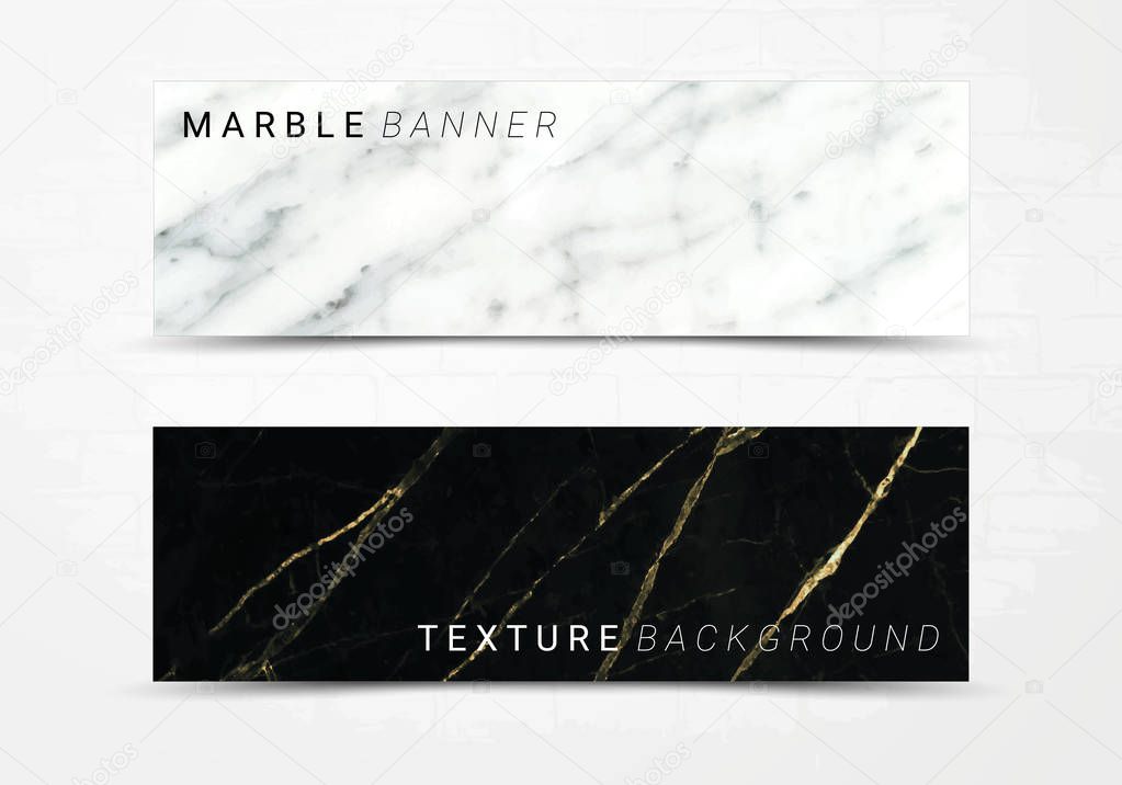 Banner template of black and white marble texture background, with lots of bold contrasting veining and linear style, Suitable for luxury products such as poster, greeting cards, headers, website. 