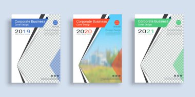 Fotoğraf arka plan için alan ile A4 düzeni afiş kapak kitap tasarım şablonu, 3 Renk yolları dahil, Yıllık rapor için kullanın, teklif, portföy, broşür, el ilanı, broşür, katalog, dergi, kitapçık.