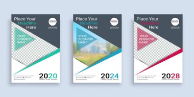 Fotoğraf arka plan için alan ile A4 düzeni afiş kapak kitap tasarım şablonu, 3 Renk yolları dahil, Yıllık rapor için kullanın, teklif, portföy, broşür, el ilanı, broşür, katalog, dergi, kitapçık.