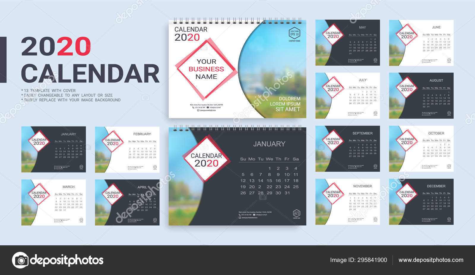 Desk Calendar 2020 Template Months Template Cover Included Easily